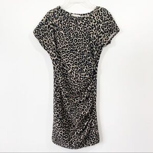 SEA NY Leopard Ruched Sheath Dress